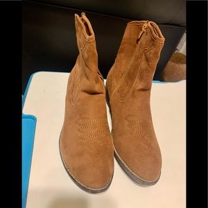 Khaki Suede High Cowboy Boots